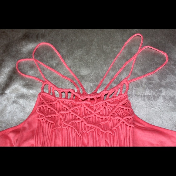 Hot Pink fringe top - Picture 2 of 4